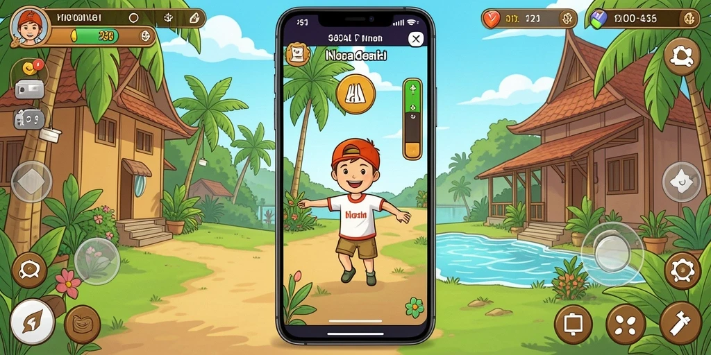 Screenshot menampilkan Vespa dengan desain kustom yang menarik.